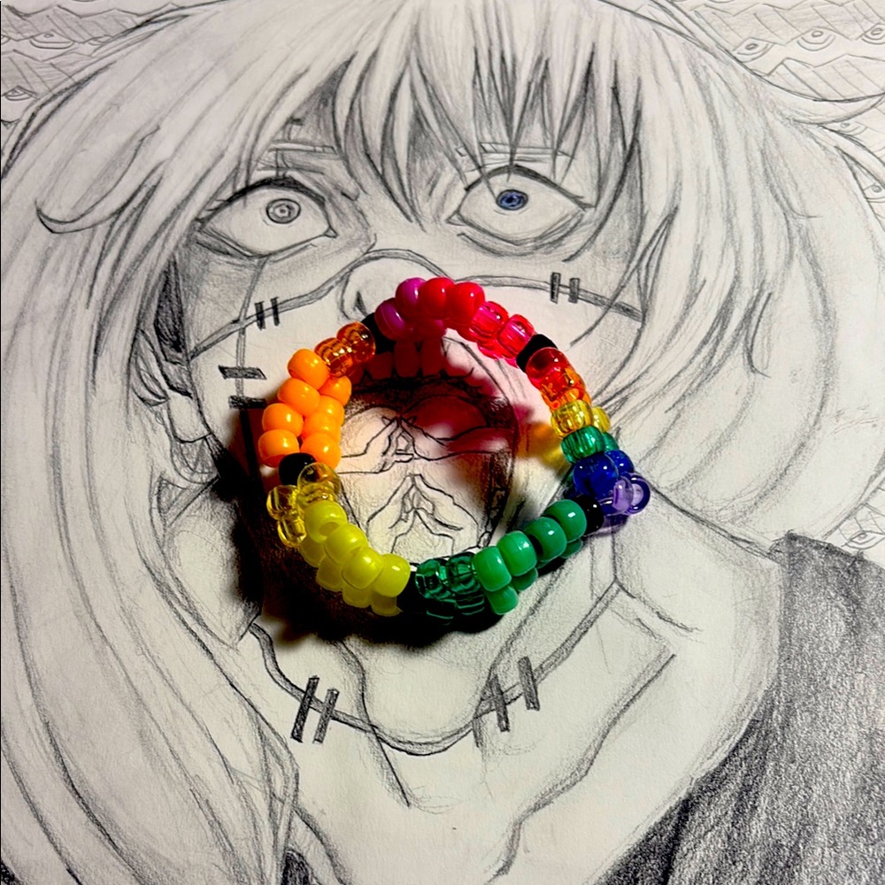 Rainbow Kandi, handmade